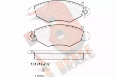 R BRAKE rb1217702 -  Комплект тормозных колодок, дисковый тормоз